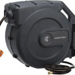 Giraffe Tools Retractable Garden Hose Reel 1/2 Inch x 155 with 5 ft Leader Hose, Heavy Duty, Any Length Lock, Slow Return System, Wall Mounted and 180 Deg Swivel Bracket