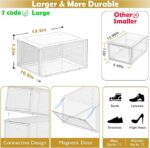 12-Pack Clear Stackable Shoe Storage Boxes, White - Image 4