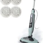 Shark Steam & Scrub Steam Mop, All-in-One Scrubbing and Sanitizing Hard Floor Cleaner, LED Headlights, 4 Dirt Grip Soft Scrub Pads Included, XL Water Tank, Swivel Steering, Hawaiian Grey, S8001