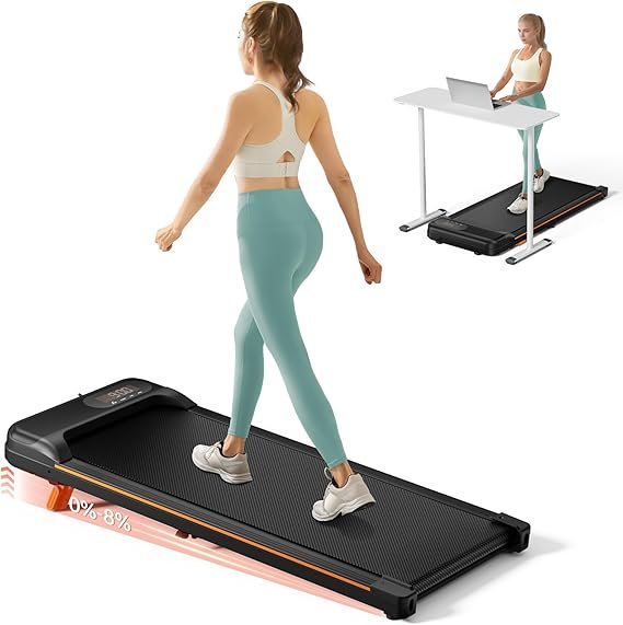 71GEaNvo-iL._AC_SX569_.jpg Abonow Under-Desk Walking Pad Treadmill with Incline - Image 1