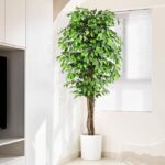 7ft Artificial Ficus Tree, Set of 2 - Image 4