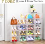 12-Pack Clear Stackable Shoe Storage Boxes, White - Image 3